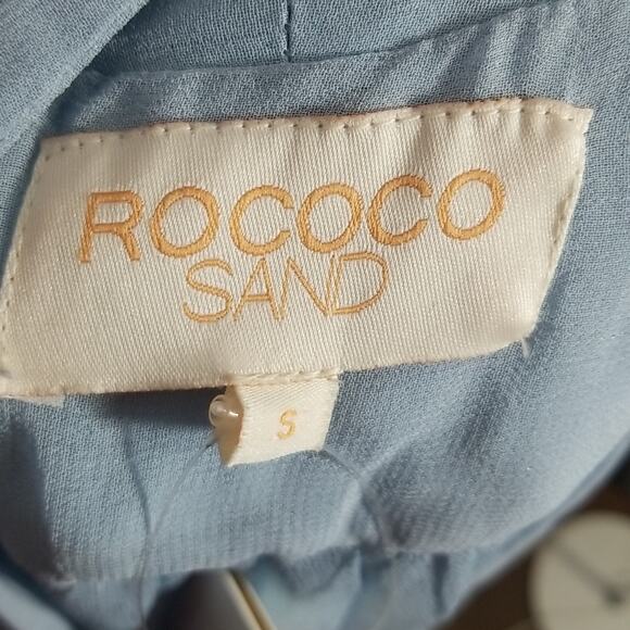 NWT ROCOCO SAND Georgette Tunic Mini Dress In Blue - Picture 8 of 13